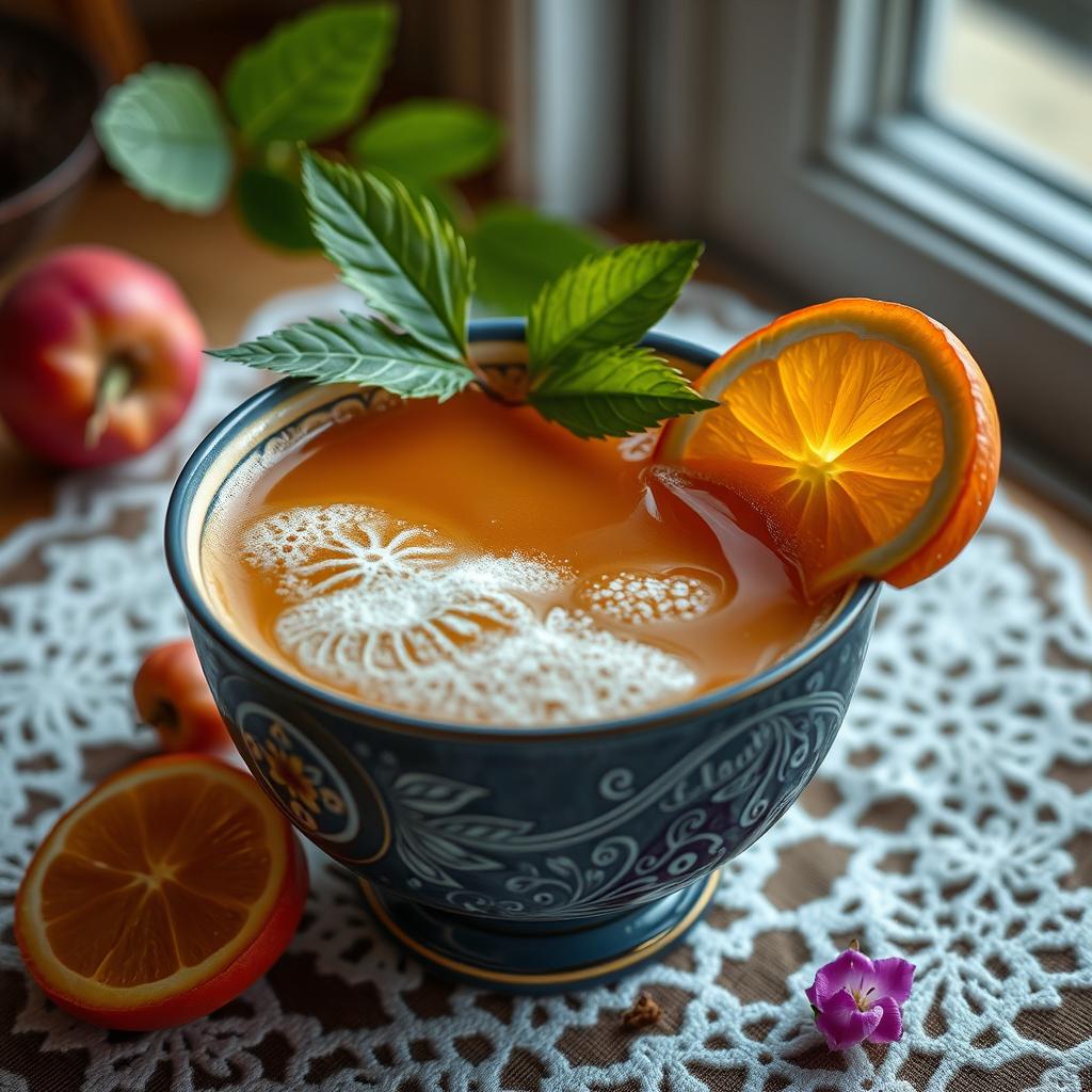 Имбирный чай с лимоном на изображении.